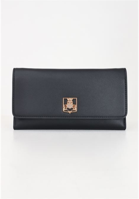 Pochette nera da donna con scudetto in metallo dorato ELISABETTA FRANCHI | PF04A46E2110